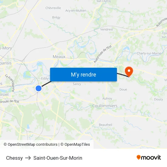 Chessy to Saint-Ouen-Sur-Morin map