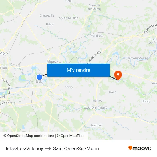 Isles-Les-Villenoy to Saint-Ouen-Sur-Morin map