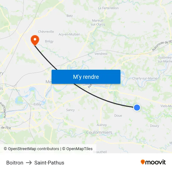 Boitron to Saint-Pathus map