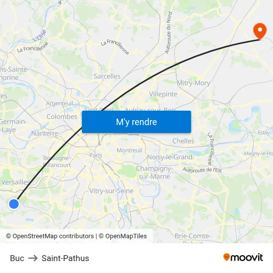 Buc to Saint-Pathus map