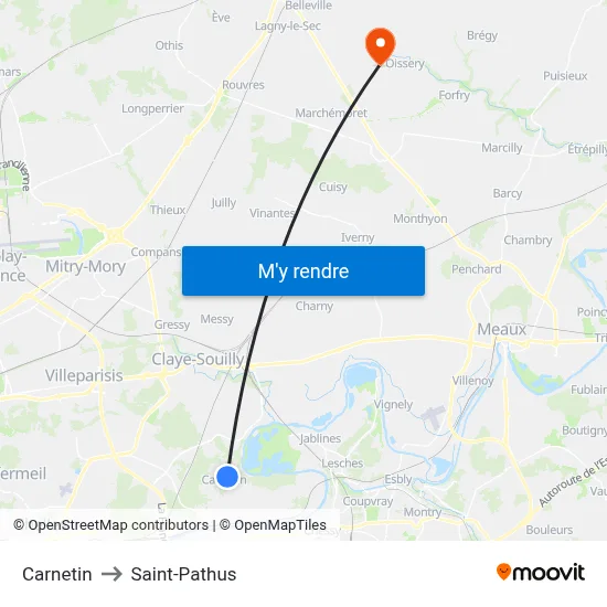 Carnetin to Saint-Pathus map