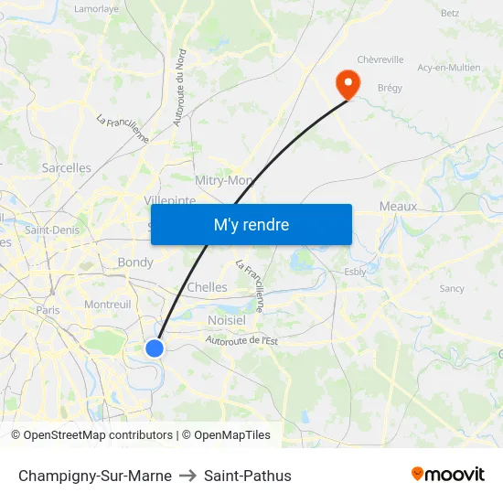 Champigny-Sur-Marne to Saint-Pathus map