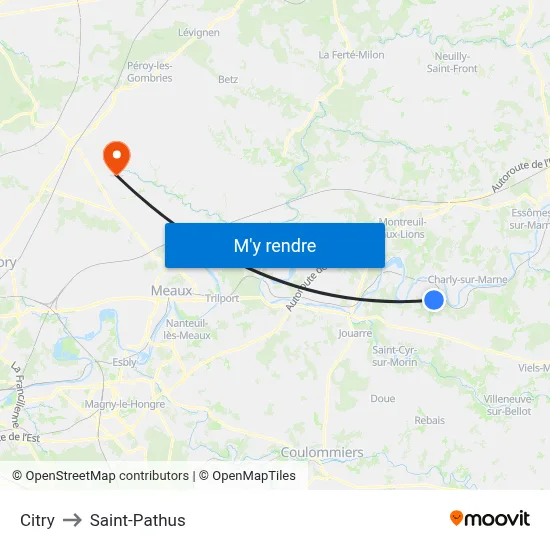 Citry to Saint-Pathus map