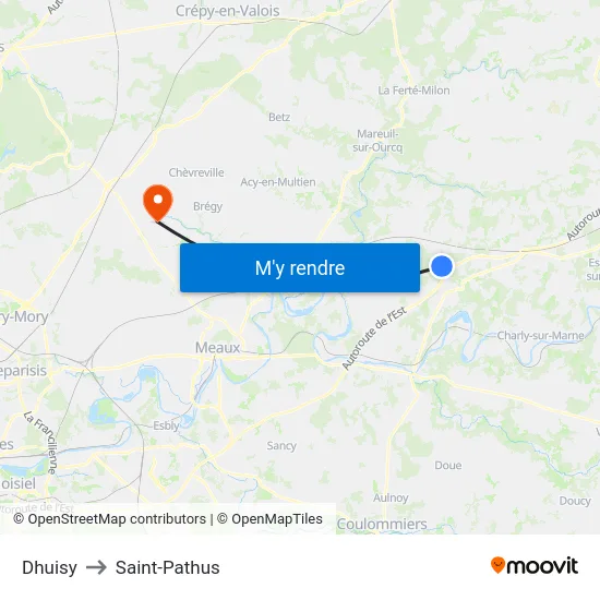 Dhuisy to Saint-Pathus map