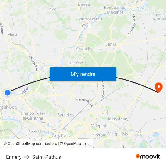 Ennery to Saint-Pathus map