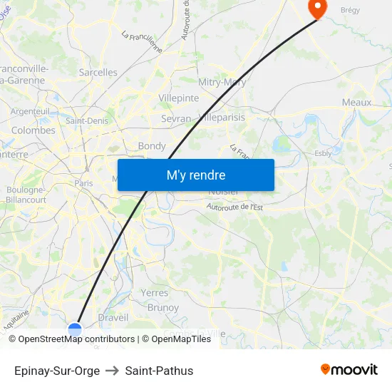 Epinay-Sur-Orge to Saint-Pathus map