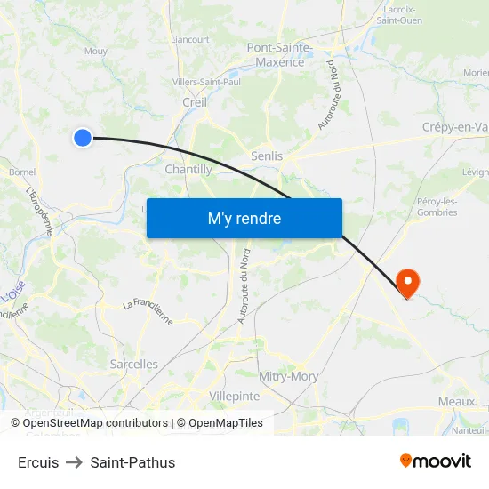 Ercuis to Saint-Pathus map