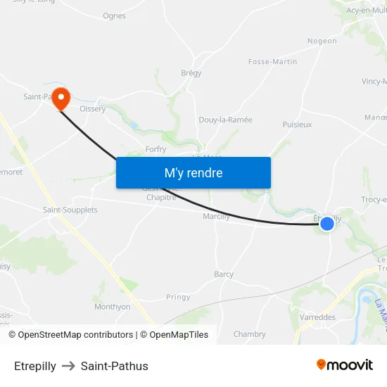 Etrepilly to Saint-Pathus map
