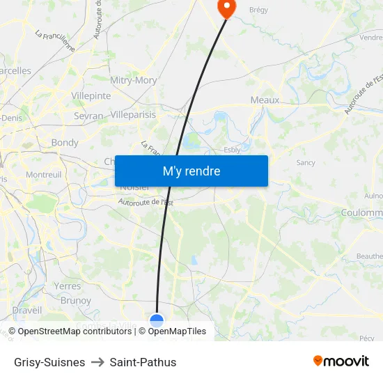 Grisy-Suisnes to Saint-Pathus map