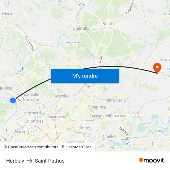 Herblay to Saint-Pathus map