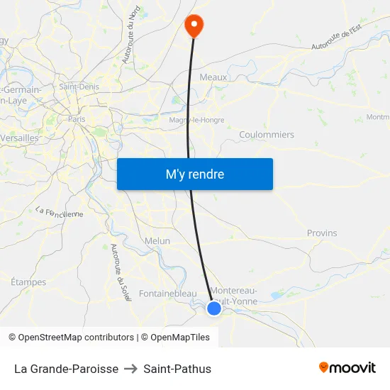La Grande-Paroisse to Saint-Pathus map