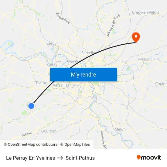 Le Perray-En-Yvelines to Saint-Pathus map