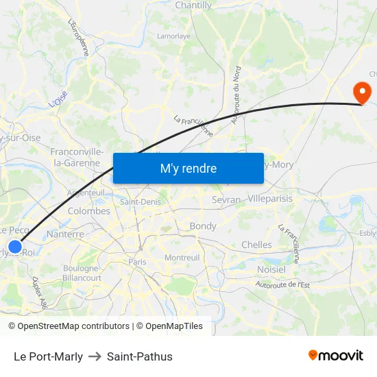 Le Port-Marly to Saint-Pathus map