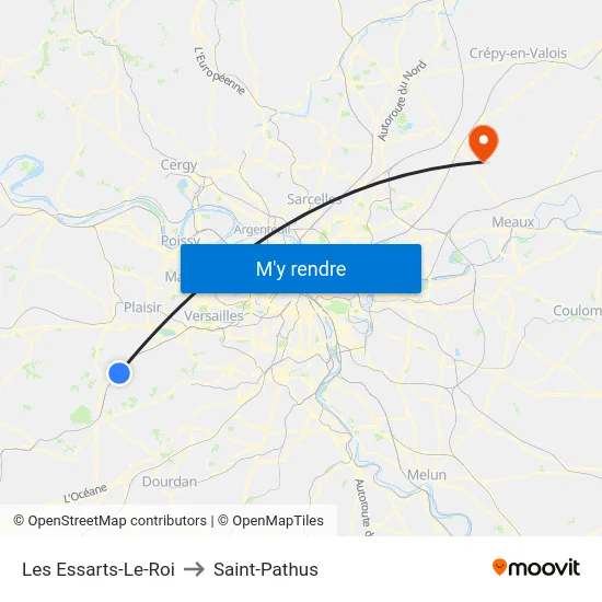 Les Essarts-Le-Roi to Saint-Pathus map