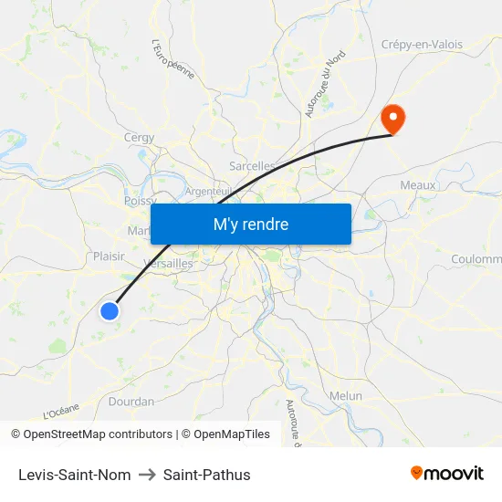 Levis-Saint-Nom to Saint-Pathus map