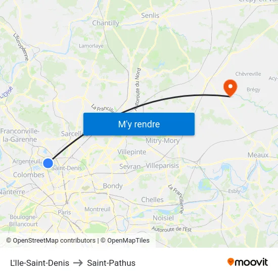 L'Ile-Saint-Denis to Saint-Pathus map