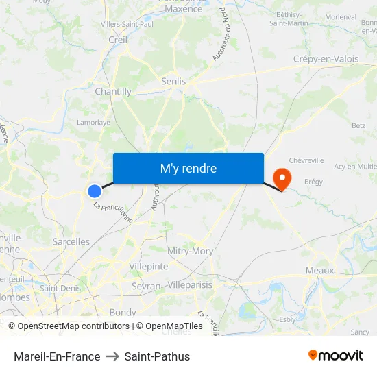 Mareil-En-France to Saint-Pathus map