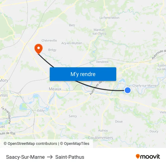 Saacy-Sur-Marne to Saint-Pathus map