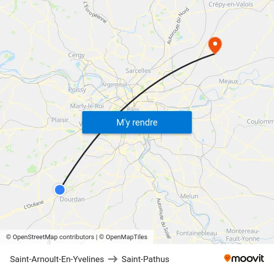 Saint-Arnoult-En-Yvelines to Saint-Pathus map