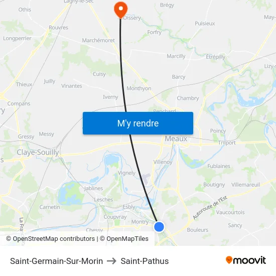 Saint-Germain-Sur-Morin to Saint-Pathus map