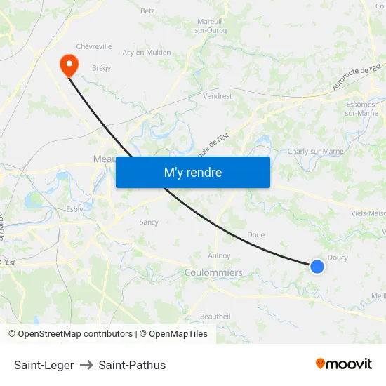 Saint-Leger to Saint-Pathus map