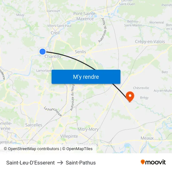 Saint-Leu-D'Esserent to Saint-Pathus map
