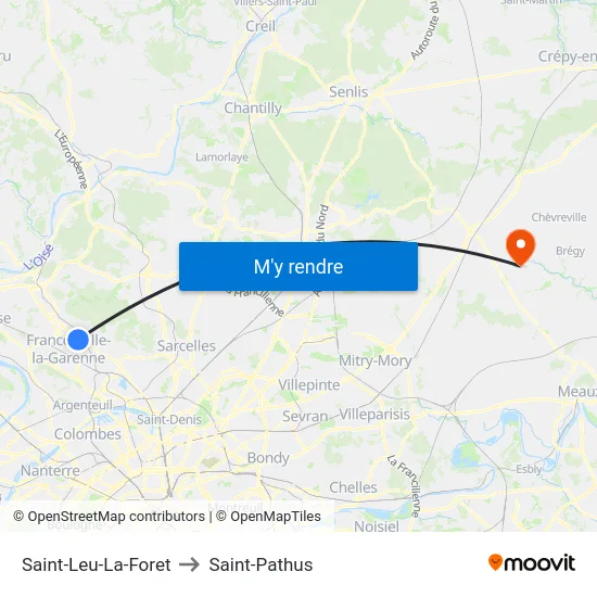 Saint-Leu-La-Foret to Saint-Pathus map