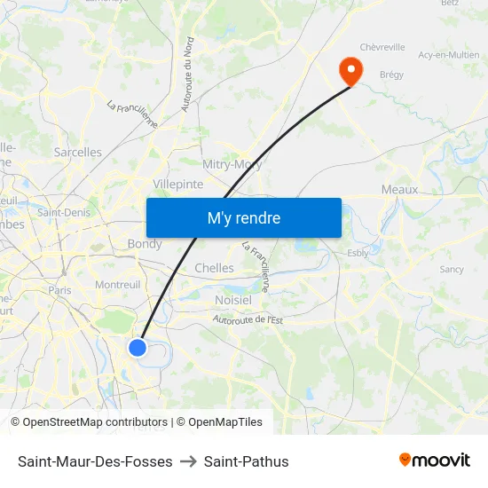 Saint-Maur-Des-Fosses to Saint-Pathus map
