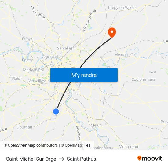 Saint-Michel-Sur-Orge to Saint-Pathus map