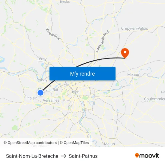 Saint-Nom-La-Breteche to Saint-Pathus map