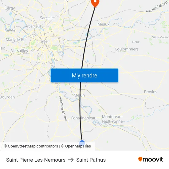 Saint-Pierre-Les-Nemours to Saint-Pathus map