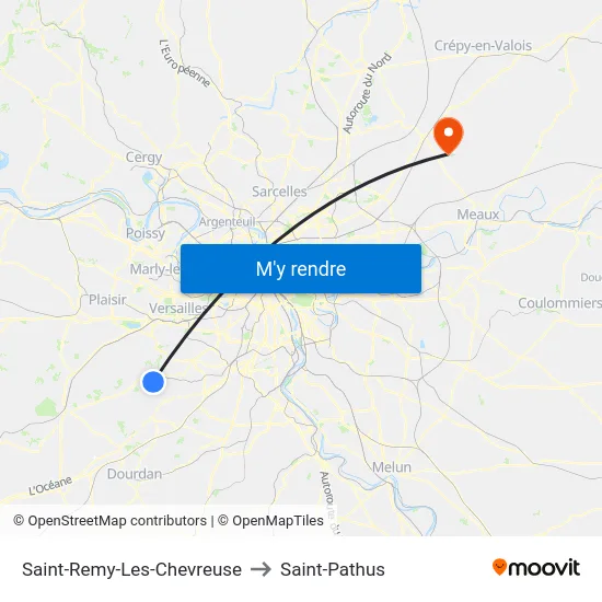 Saint-Remy-Les-Chevreuse to Saint-Pathus map