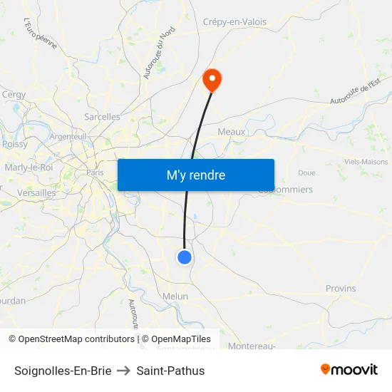 Soignolles-En-Brie to Saint-Pathus map