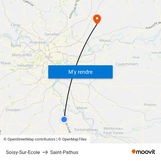 Soisy-Sur-Ecole to Saint-Pathus map