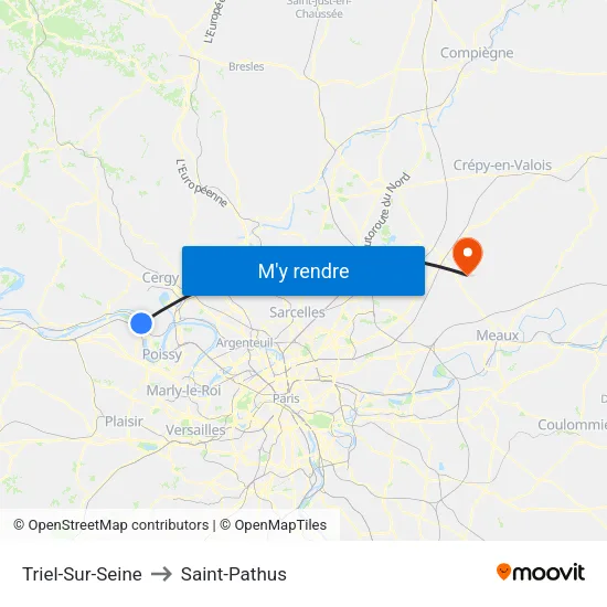Triel-Sur-Seine to Saint-Pathus map
