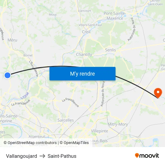 Vallangoujard to Saint-Pathus map