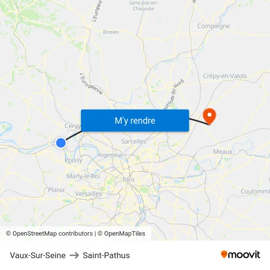 Vaux-Sur-Seine to Saint-Pathus map