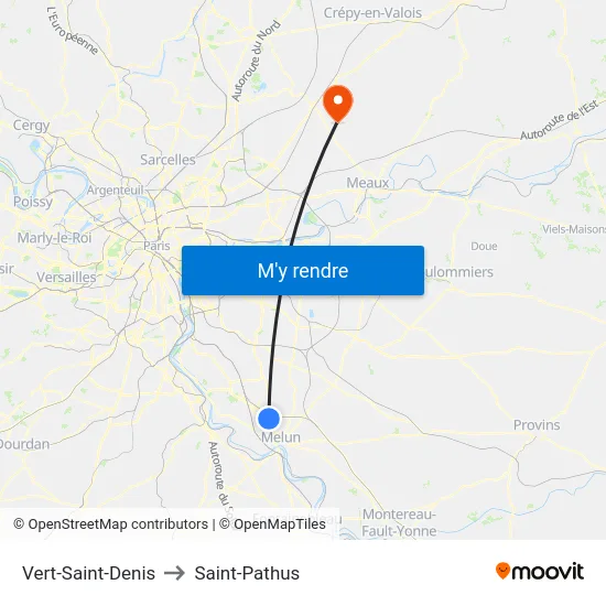 Vert-Saint-Denis to Saint-Pathus map