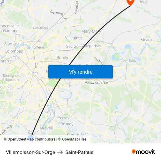 Villemoisson-Sur-Orge to Saint-Pathus map