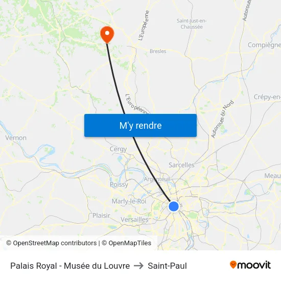 Palais Royal - Musée du Louvre to Saint-Paul map