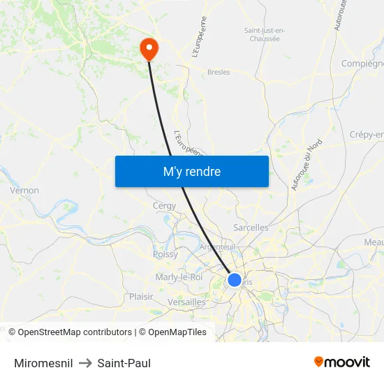 Miromesnil to Saint-Paul map