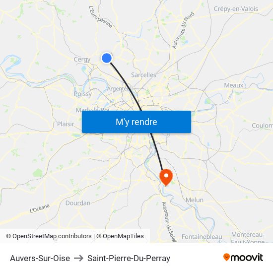 Auvers-Sur-Oise to Saint-Pierre-Du-Perray map