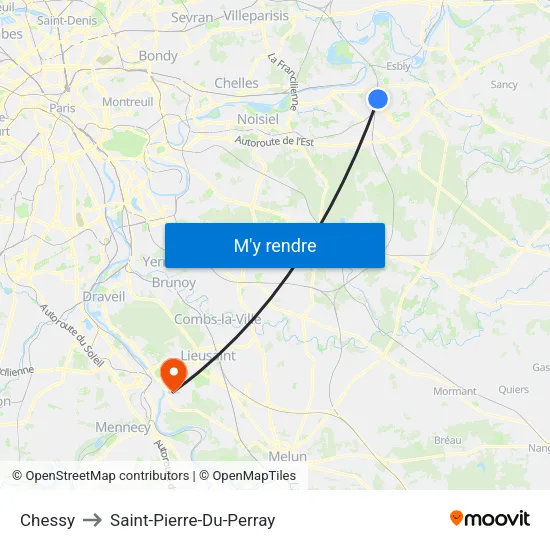 Chessy to Saint-Pierre-Du-Perray map