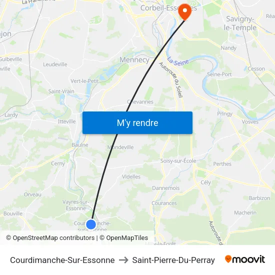 Courdimanche-Sur-Essonne to Saint-Pierre-Du-Perray map