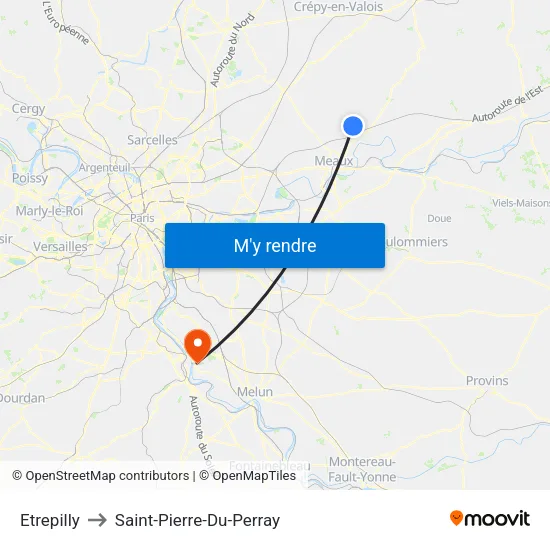 Etrepilly to Saint-Pierre-Du-Perray map