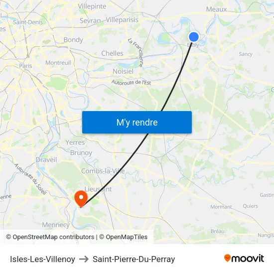 Isles-Les-Villenoy to Saint-Pierre-Du-Perray map