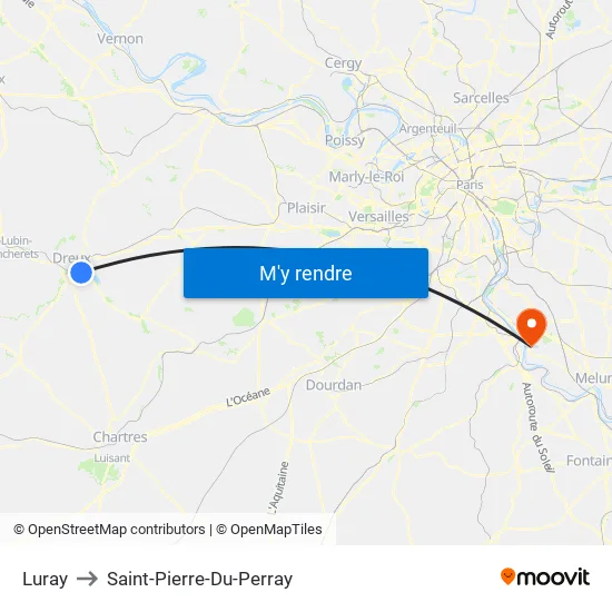 Luray to Saint-Pierre-Du-Perray map