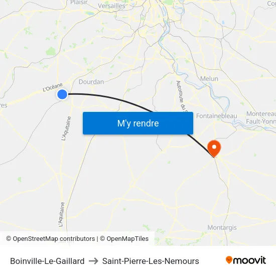 Boinville-Le-Gaillard to Saint-Pierre-Les-Nemours map
