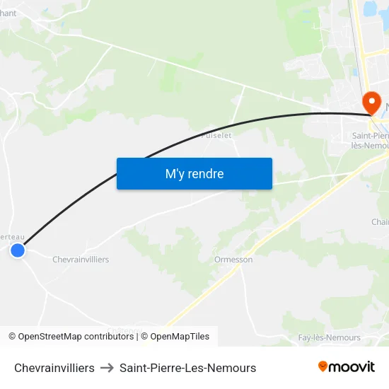 Chevrainvilliers to Saint-Pierre-Les-Nemours map