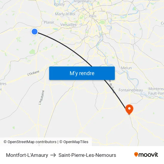 Montfort-L'Amaury to Saint-Pierre-Les-Nemours map